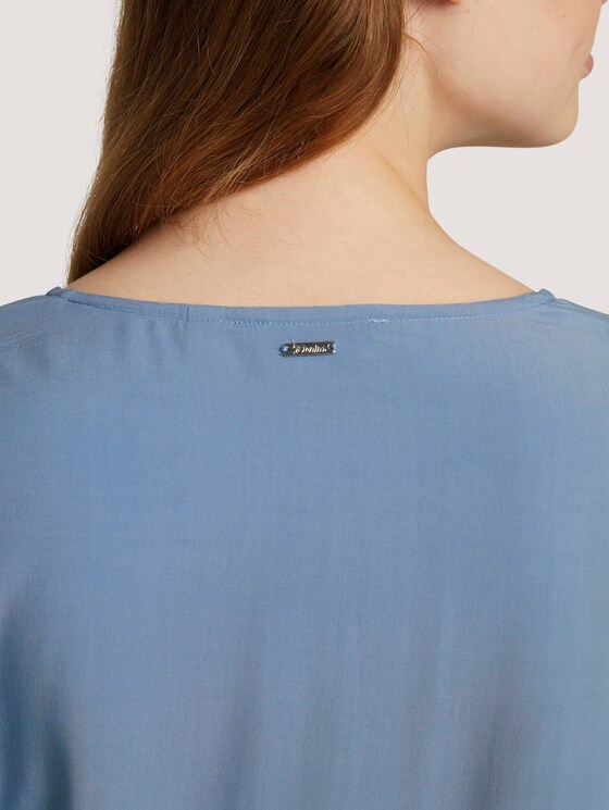 V-Aussschnitt Bluse mit LENZING™ ECOVERO™ - Frauen - soft mid blue V-Aussschnitt Bluse mit LENZING™ ECOVERO™ - Frauen - soft mid blue - 10 - TOM TAILOR Denim
