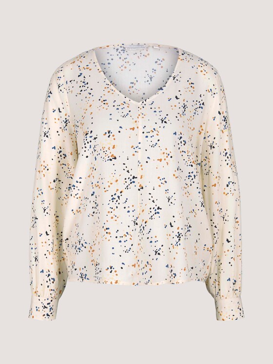 V-Aussschnitt Bluse mit LENZING™ ECOVERO™ - Frauen - creme dot print V-Aussschnitt Bluse mit LENZING™ ECOVERO™ - Frauen - creme dot print - 7 - TOM TAILOR Denim
