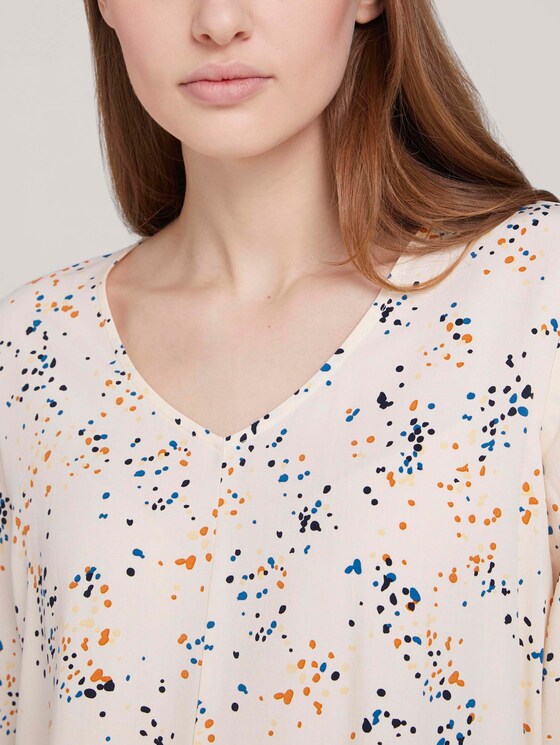 V-Aussschnitt Bluse mit LENZING™ ECOVERO™ - Frauen - creme dot print V-Aussschnitt Bluse mit LENZING™ ECOVERO™ - Frauen - creme dot print - 9 - TOM TAILOR Denim