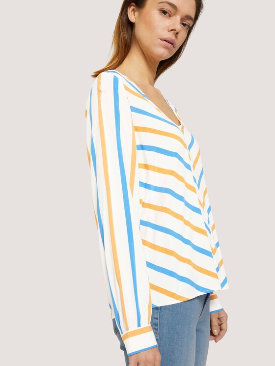 V-Ausschnitt Bluse mit LENZING™ ECOVERO™ - Frauen - beige geometrical design V-Ausschnitt Bluse mit LENZING™ ECOVERO™ - Frauen - beige geometrical design - 10 - TOM TAILOR Denim