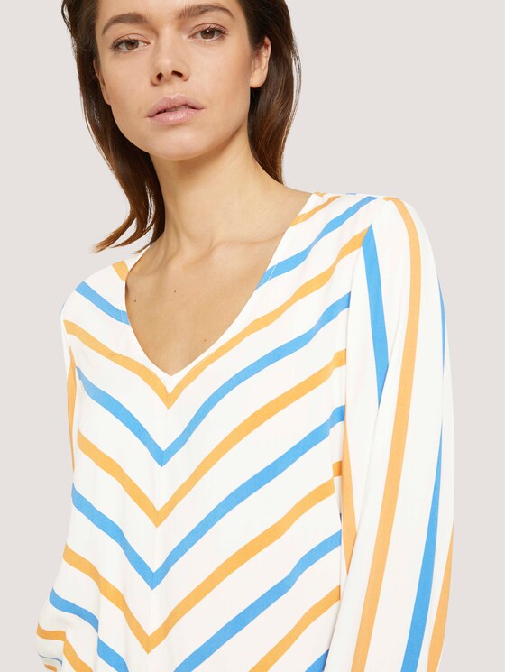 V-Ausschnitt Bluse mit LENZING™ ECOVERO™ - Frauen - beige geometrical design V-Ausschnitt Bluse mit LENZING™ ECOVERO™ - Frauen - beige geometrical design - 9 - TOM TAILOR Denim