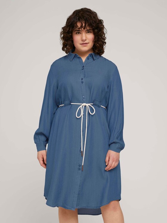 Jeans Blusenkleid mit Gürtel - Frauen - Blue Denim Jeans Blusenkleid mit Gürtel - Frauen - Blue Denim - 1 - My True Me