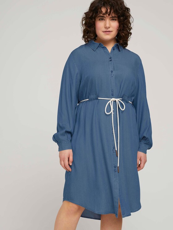 Jeans Blusenkleid mit Gürtel - Frauen - Blue Denim Jeans Blusenkleid mit Gürtel - Frauen - Blue Denim - 5 - My True Me
