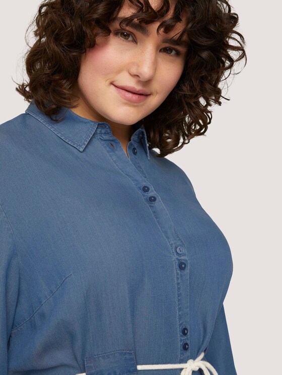 Jeans Blusenkleid mit Gürtel - Frauen - Blue Denim Jeans Blusenkleid mit Gürtel - Frauen - Blue Denim - 9 - My True Me