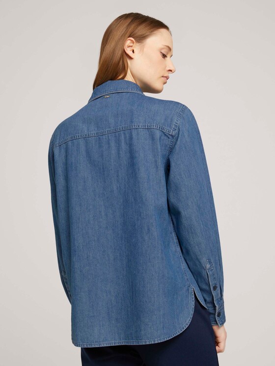 Hemdbluse aus Jeans - Frauen - Clean Mid Stone Blue Denim Hemdbluse aus Jeans - Frauen - Clean Mid Stone Blue Denim - 2 - TOM TAILOR Denim