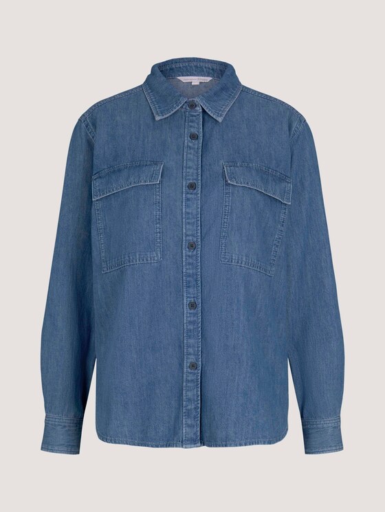 Hemdbluse aus Jeans - Frauen - Clean Mid Stone Blue Denim Hemdbluse aus Jeans - Frauen - Clean Mid Stone Blue Denim - 7 - TOM TAILOR Denim