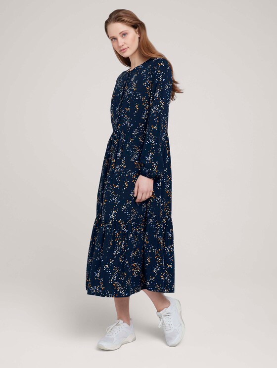 gemustertes Midi Kleid mit LENZING™ ECOVERO™ - Frauen - blue dot print gemustertes Midi Kleid mit LENZING™ ECOVERO™ - Frauen - blue dot print - 3 - TOM TAILOR Denim