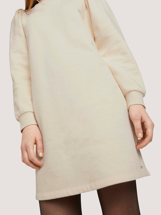 Puffärmel Sweatkleid mit Bio-Baumwolle - Frauen - soft creme beige Puffärmel Sweatkleid mit Bio-Baumwolle - Frauen - soft creme beige - 10 - TOM TAILOR Denim