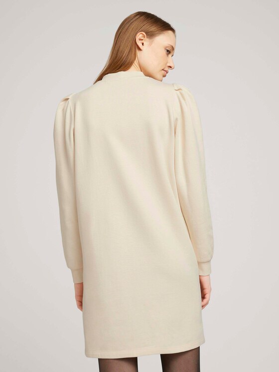 Puffärmel Sweatkleid mit Bio-Baumwolle - Frauen - soft creme beige Puffärmel Sweatkleid mit Bio-Baumwolle - Frauen - soft creme beige - 2 - TOM TAILOR Denim