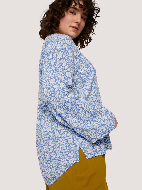 Plus - Tunika Bluse mit Blumenmuster - Frauen - blue flower paisley Plus - Tunika Bluse mit Blumenmuster - Frauen - blue flower paisley - 10 - My True Me
