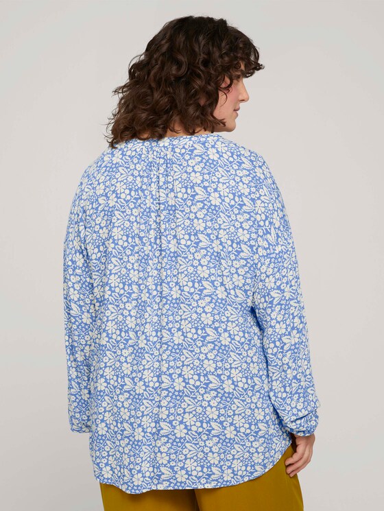Plus - Tunika Bluse mit Blumenmuster - Frauen - blue flower paisley Plus - Tunika Bluse mit Blumenmuster - Frauen - blue flower paisley - 2 - My True Me