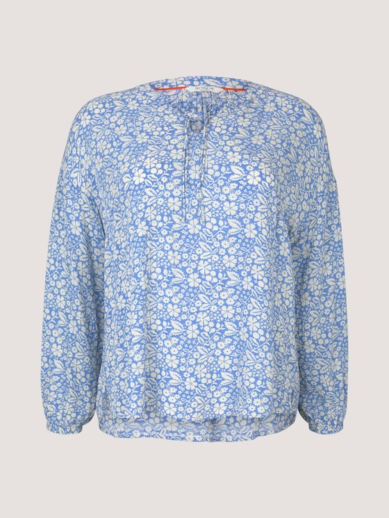 Plus - Tunika Bluse mit Blumenmuster - Frauen - blue flower paisley Plus - Tunika Bluse mit Blumenmuster - Frauen - blue flower paisley - 7 - My True Me