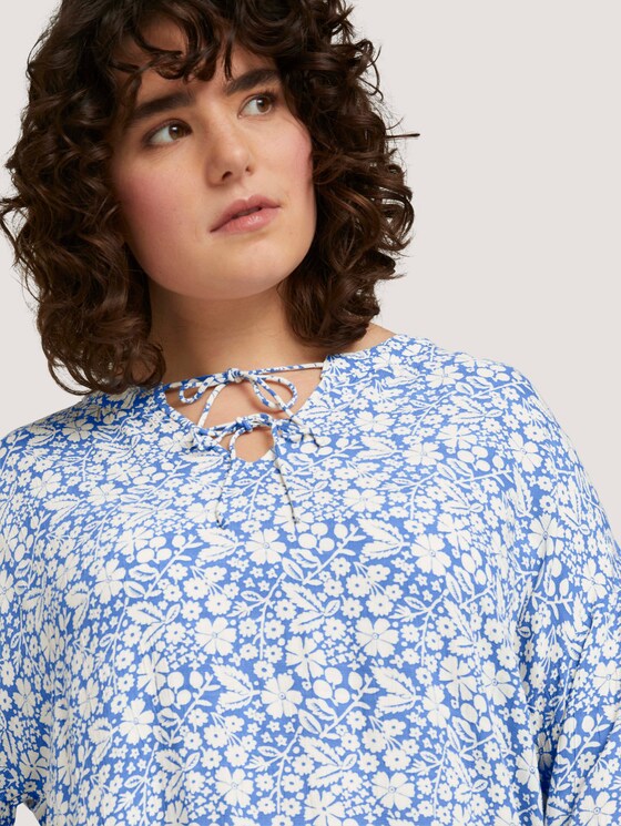 Plus - Tunika Bluse mit Blumenmuster - Frauen - blue flower paisley Plus - Tunika Bluse mit Blumenmuster - Frauen - blue flower paisley - 9 - My True Me