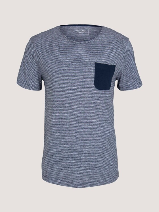 Tshirt mit Brusttasche - Männer - Dark Blue Stripe Tshirt mit Brusttasche - Männer - Dark Blue Stripe - 7 - TOM TAILOR Denim