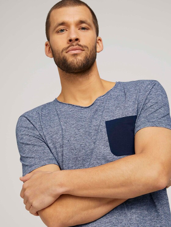 Tshirt mit Brusttasche - Männer - Dark Blue Stripe Tshirt mit Brusttasche - Männer - Dark Blue Stripe - 9 - TOM TAILOR Denim