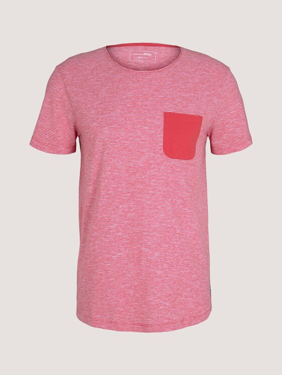 Tshirt mit Brusttasche - Männer - normal red yd mini stripe Tshirt mit Brusttasche - Männer - normal red yd mini stripe - 7 - TOM TAILOR Denim