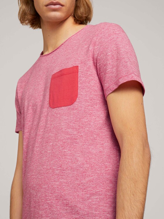 Tshirt mit Brusttasche - Männer - normal red yd mini stripe Tshirt mit Brusttasche - Männer - normal red yd mini stripe - 9 - TOM TAILOR Denim