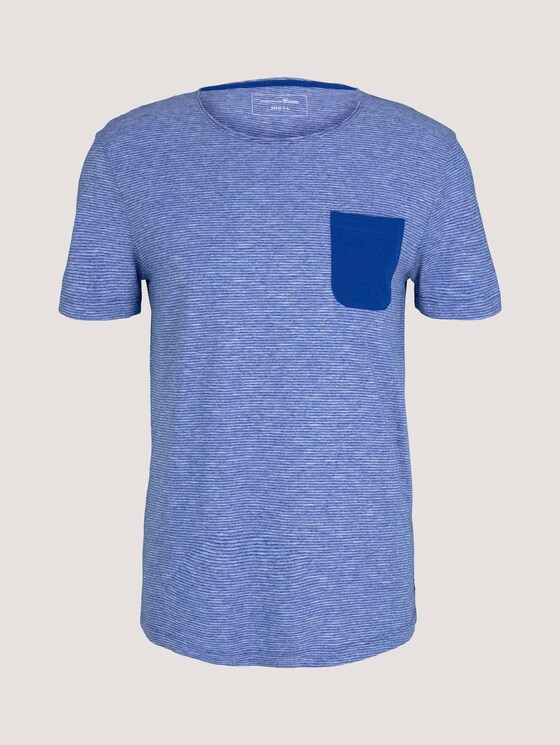 Tshirt mit Brusttasche - Männer - shiny royal yd mini stripe Tshirt mit Brusttasche - Männer - shiny royal yd mini stripe - 7 - TOM TAILOR Denim