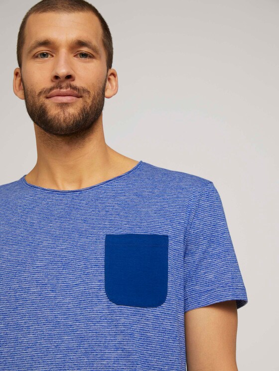 Tshirt mit Brusttasche - Männer - shiny royal yd mini stripe Tshirt mit Brusttasche - Männer - shiny royal yd mini stripe - 9 - TOM TAILOR Denim