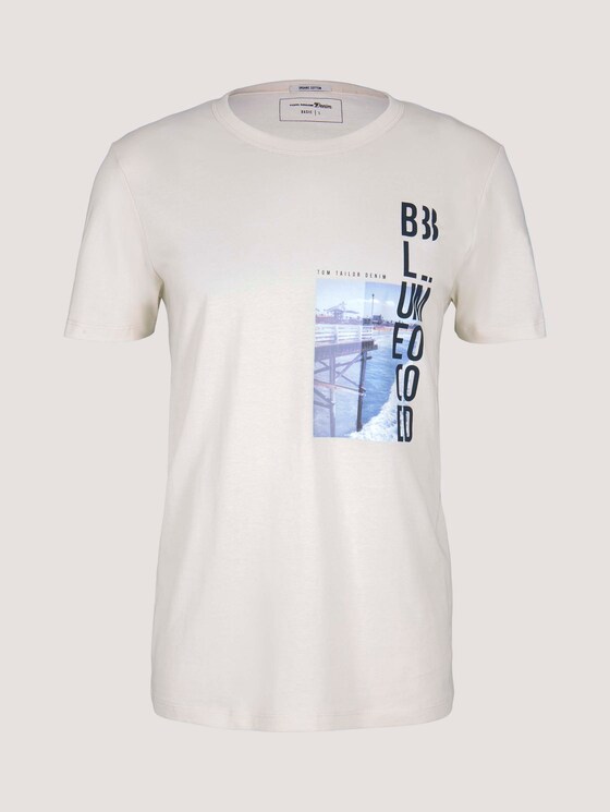 Fotoprint T-Shirt mit Bio-Baumwolle - Männer - Soft Beige Solid Fotoprint T-Shirt mit Bio-Baumwolle - Männer - Soft Beige Solid - 7 - TOM TAILOR Denim