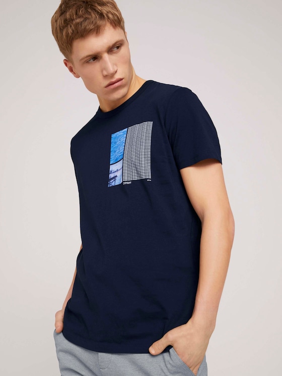 Fotoprint T-Shirt mit Bio-Baumwolle - Männer - Sky Captain Blue Fotoprint T-Shirt mit Bio-Baumwolle - Männer - Sky Captain Blue - 5 - TOM TAILOR Denim