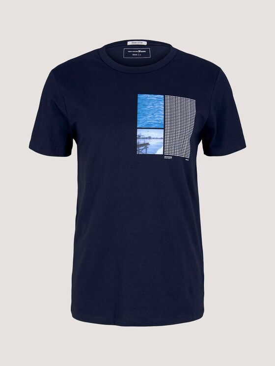Fotoprint T-Shirt mit Bio-Baumwolle - Männer - Sky Captain Blue Fotoprint T-Shirt mit Bio-Baumwolle - Männer - Sky Captain Blue - 7 - TOM TAILOR Denim