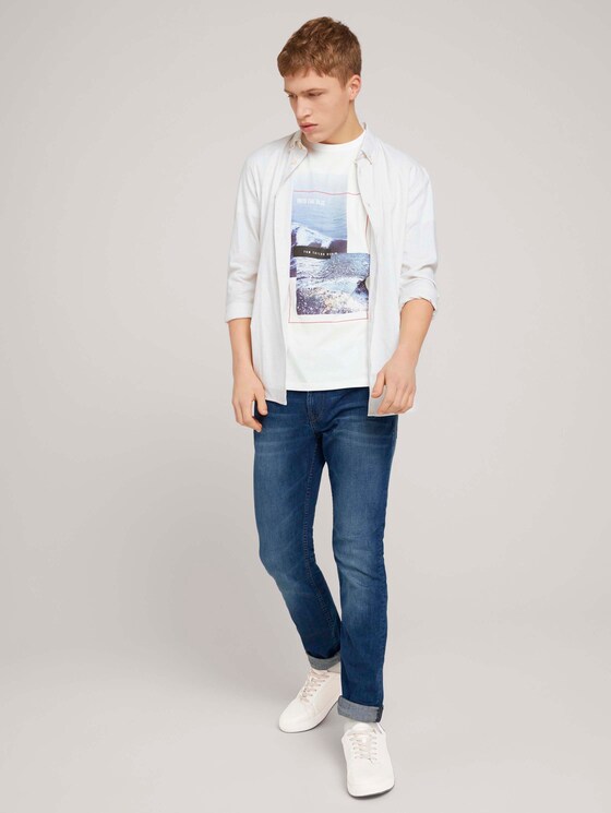 Fotoprint T-Shirt mit Bio-Baumwolle - Männer - White Fotoprint T-Shirt mit Bio-Baumwolle - Männer - White - 3 - TOM TAILOR Denim