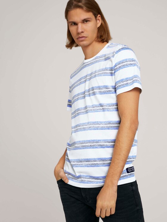 gestreiftes T-Shirt - Männer - white blue irregulat stripe gestreiftes T-Shirt - Männer - white blue irregulat stripe - 5 - TOM TAILOR Denim