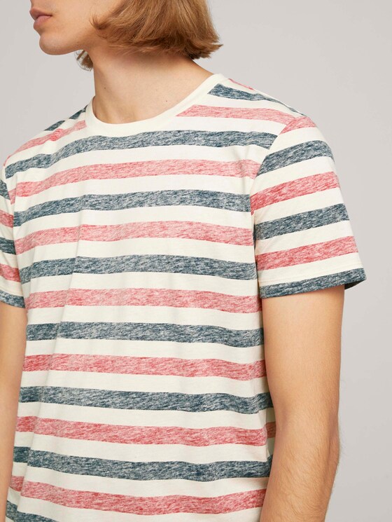 gestreiftes T-Shirt - Männer - red navy almond middle stripe gestreiftes T-Shirt - Männer - red navy almond middle stripe - 9 - TOM TAILOR Denim