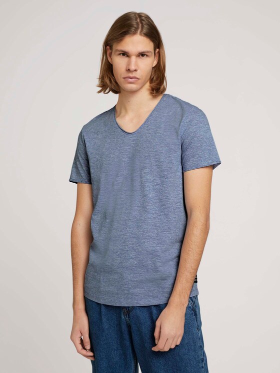 strukturiertes T-Shirt - Männer - Shiny Royal Non Solid strukturiertes T-Shirt - Männer - Shiny Royal Non Solid - 1 - TOM TAILOR Denim