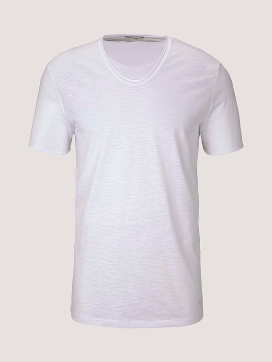 strukturiertes T-Shirt - Männer - White strukturiertes T-Shirt - Männer - White - 7 - TOM TAILOR Denim