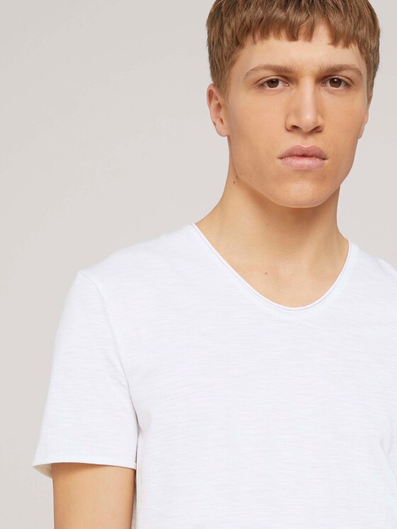 strukturiertes T-Shirt - Männer - White strukturiertes T-Shirt - Männer - White - 9 - TOM TAILOR Denim