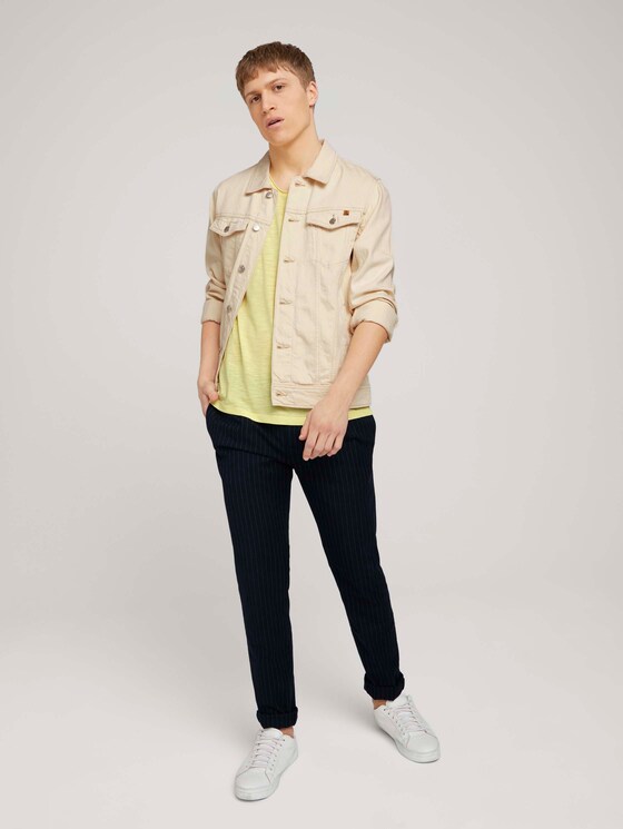strukturiertes T-Shirt - Männer - cream yellow melange strukturiertes T-Shirt - Männer - cream yellow melange - 3 - TOM TAILOR Denim