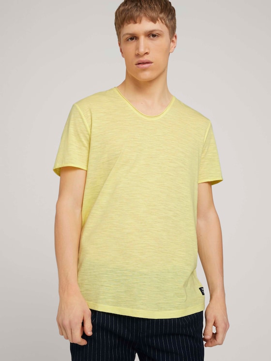 strukturiertes T-Shirt - Männer - cream yellow melange strukturiertes T-Shirt - Männer - cream yellow melange - 5 - TOM TAILOR Denim
