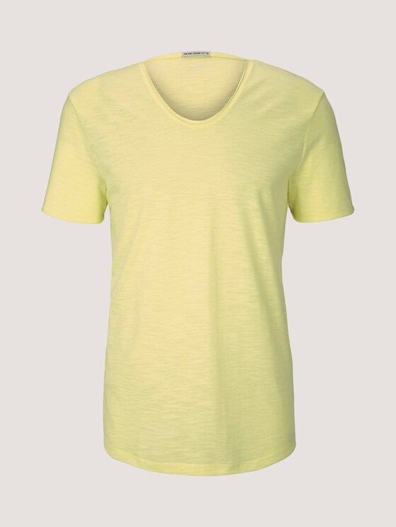 strukturiertes T-Shirt - Männer - cream yellow melange strukturiertes T-Shirt - Männer - cream yellow melange - 7 - TOM TAILOR Denim