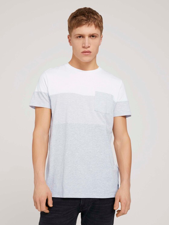 Tshirt mit Brusttasche - Männer - Light Stone Grey Melange Tshirt mit Brusttasche - Männer - Light Stone Grey Melange - 1 - TOM TAILOR Denim