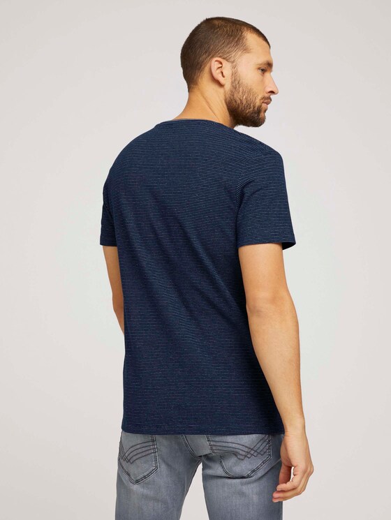 T-Shirt in Jacquard-Struktur - Männer - navy white jacquard T-Shirt in Jacquard-Struktur - Männer - navy white jacquard - 2 - TOM TAILOR Denim
