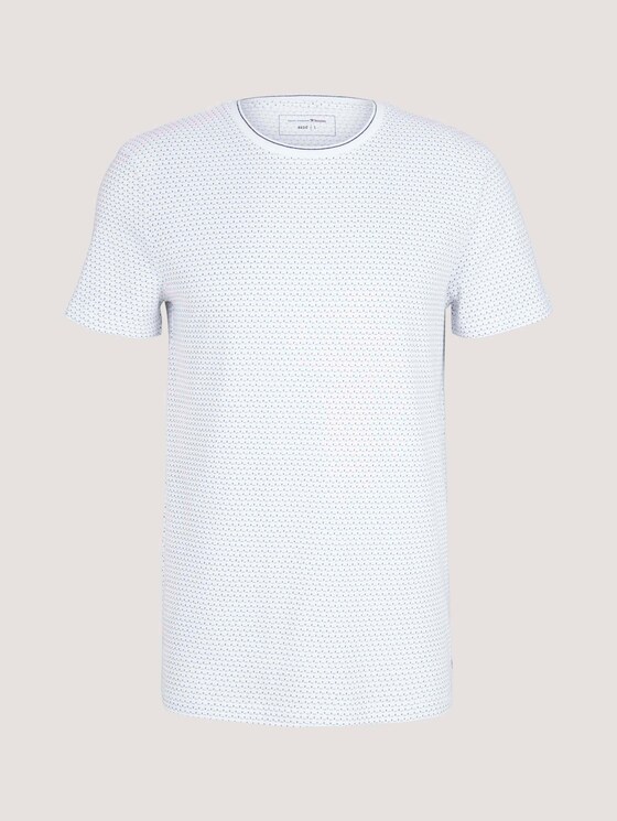 Tshirt in Jacquard-Struktur - Männer - white navy jacquard Tshirt in Jacquard-Struktur - Männer - white navy jacquard - 7 - TOM TAILOR Denim