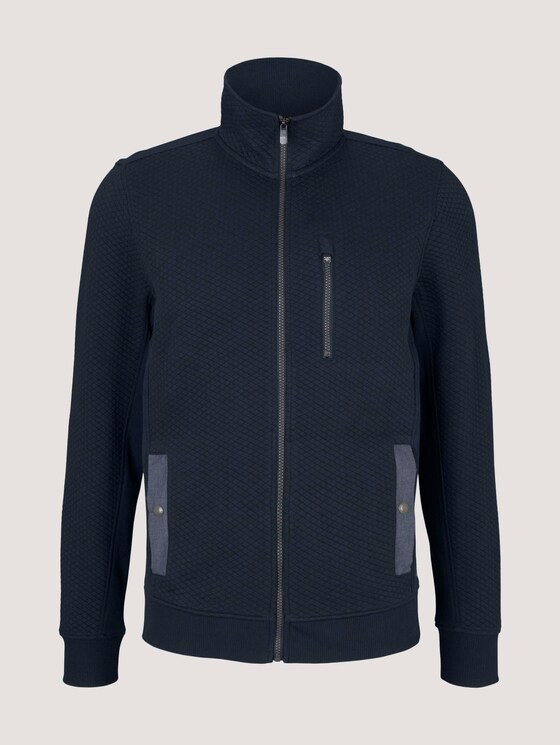 Sweatjacke mit Stehkragen - Männer - Dark Blue Sweatjacke mit Stehkragen - Männer - Dark Blue - 7 - TOM TAILOR