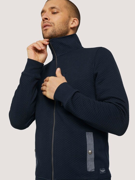 Sweatjacke mit Stehkragen - Männer - Dark Blue Sweatjacke mit Stehkragen - Männer - Dark Blue - 9 - TOM TAILOR