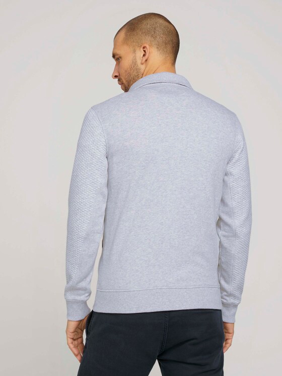 Sweatjacke mit Stehkragen - Männer - Light Stone Grey Melange Sweatjacke mit Stehkragen - Männer - Light Stone Grey Melange - 2 - TOM TAILOR