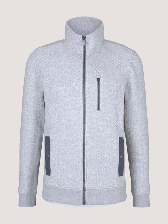 Sweatjacke mit Stehkragen - Männer - Light Stone Grey Melange Sweatjacke mit Stehkragen - Männer - Light Stone Grey Melange - 7 - TOM TAILOR