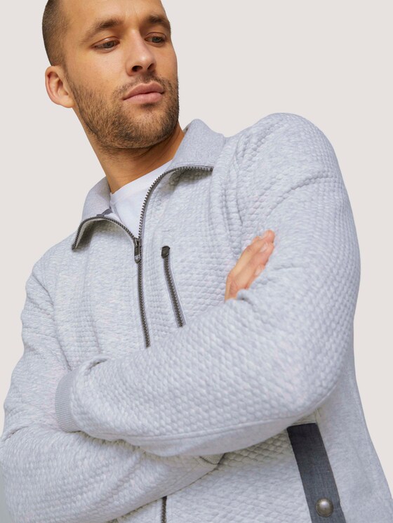 Sweatjacke mit Stehkragen - Männer - Light Stone Grey Melange Sweatjacke mit Stehkragen - Männer - Light Stone Grey Melange - 9 - TOM TAILOR
