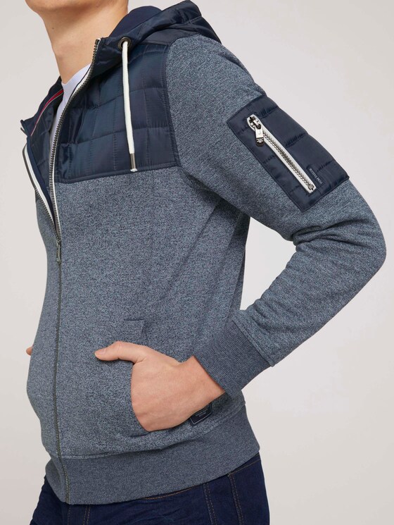 Sweatjacke mit Stoffmischung - Männer - Black Sweatjacke mit Stoffmischung - Männer - Black - 10 - TOM TAILOR