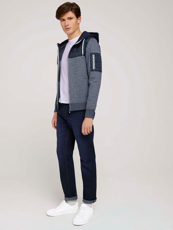 Sweatjacke mit Stoffmischung - Männer - Black Sweatjacke mit Stoffmischung - Männer - Black - 3 - TOM TAILOR