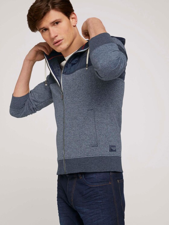 Sweatjacke mit Stoffmischung - Männer - Black Sweatjacke mit Stoffmischung - Männer - Black - 5 - TOM TAILOR