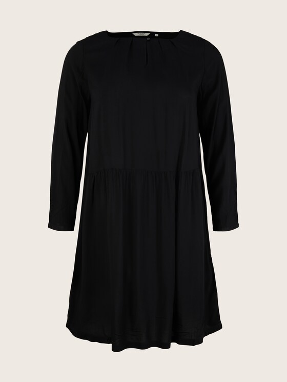 Plus - Blusenkleid mit LENZING™ ECOVERO™ und Faltendetails - Frauen - deep black Plus - Blusenkleid mit LENZING™ ECOVERO™ und Faltendetails - Frauen - deep black - 7 - My True Me