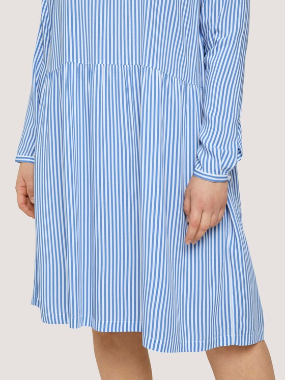 Blusenkleid mit Faltendetails - Frauen - marina white vertical stripe Blusenkleid mit Faltendetails - Frauen - marina white vertical stripe - 10 - My True Me