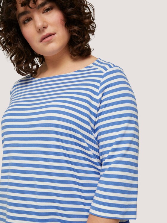 Curvy - Gestreiftes Ottoman Sweatshirt - Frauen - marina white block stripe Curvy - Gestreiftes Ottoman Sweatshirt - Frauen - marina white block stripe - 9 - My True Me