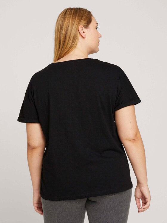 T-shirt met kleine borduursels - Vrouwen - deep black T-shirt met kleine borduursels - Vrouwen - deep black - 2 - My True Me